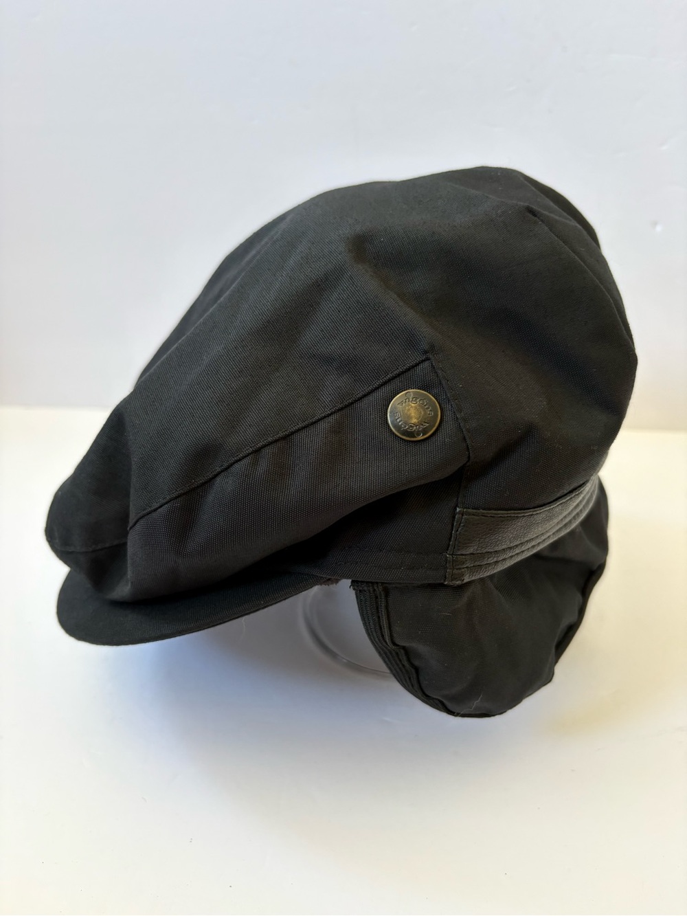 Wigens Oscar Black Newsboy Cabbie Men's Cap Size 60 9054P Academia Preppy Retro